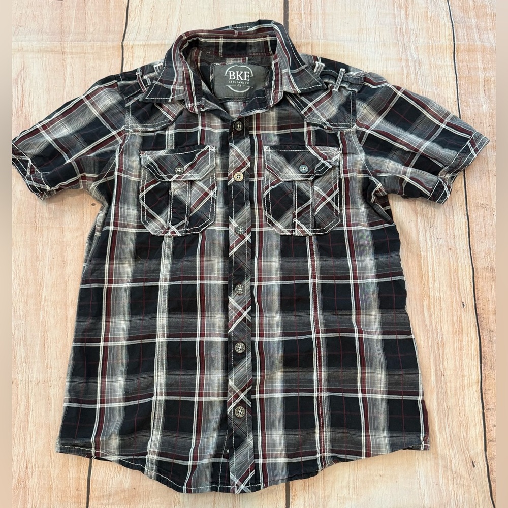 Men's bke plaid Size Xs shirt buttons Western Rodeo Cowboy